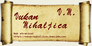 Vukan Mihaljica vizit kartica